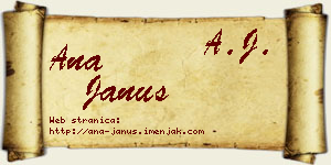 Ana Janus vizit kartica